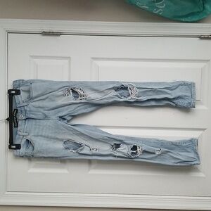 Express Mid Rise Girlfriend Distressed Jeans